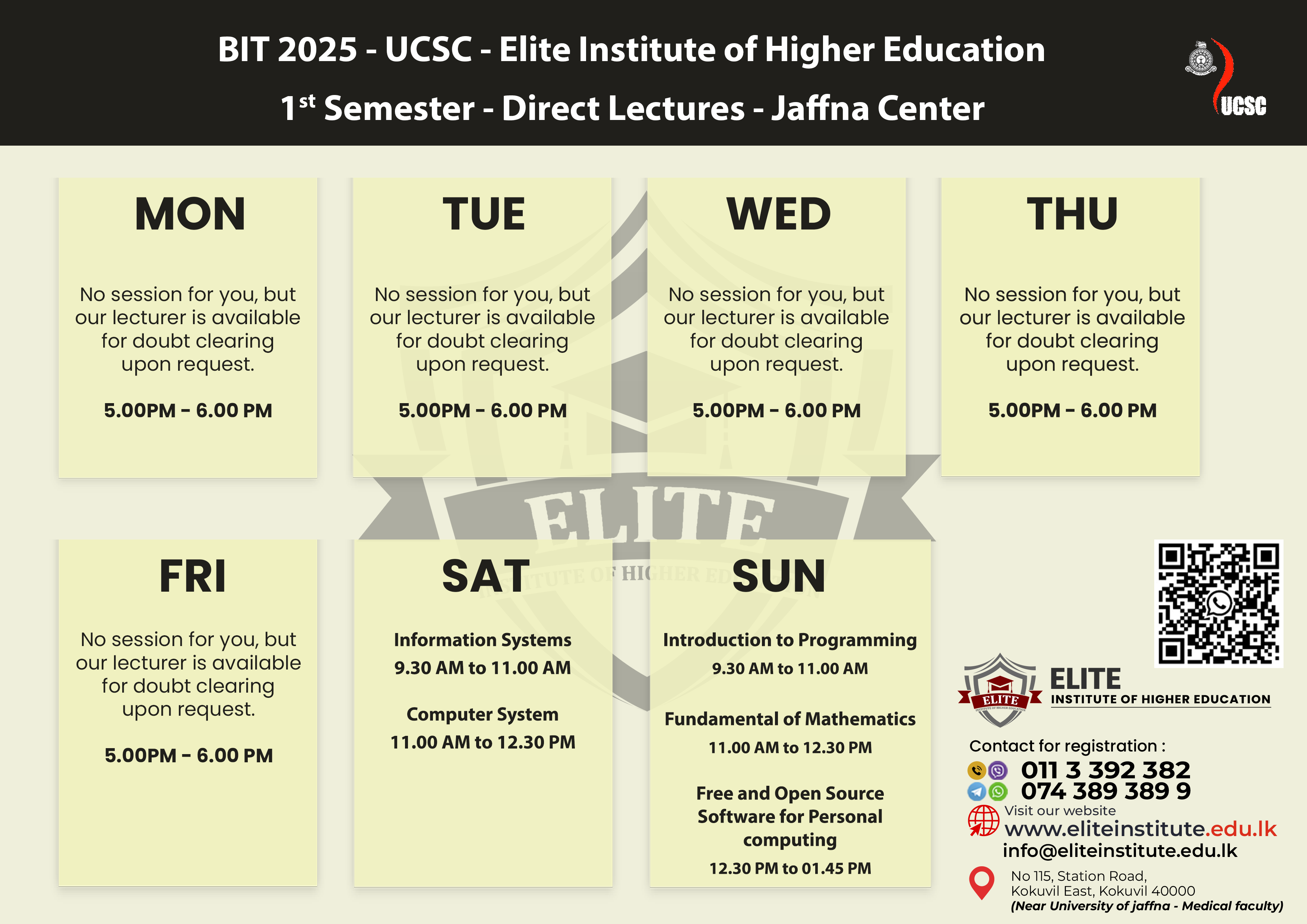 Direct Class Timetable